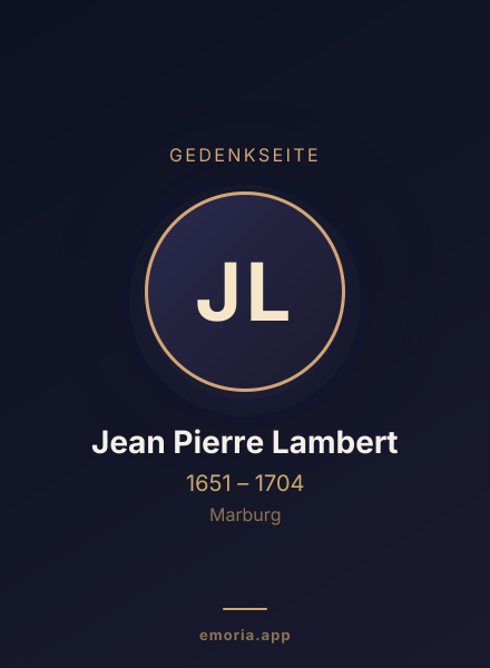 Gedenkportrait von Jean Pierre Lambert