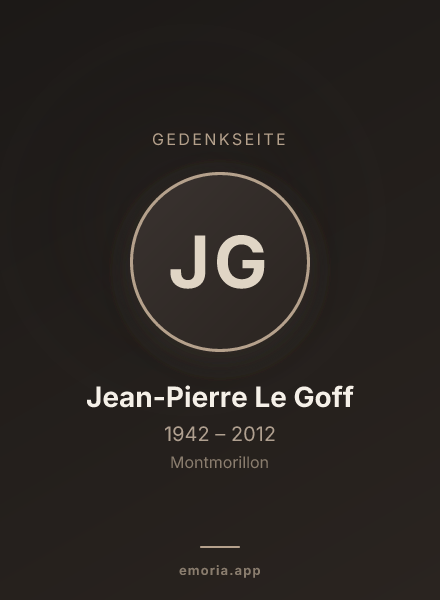 Gedenkportrait von Jean-Pierre Le Goff