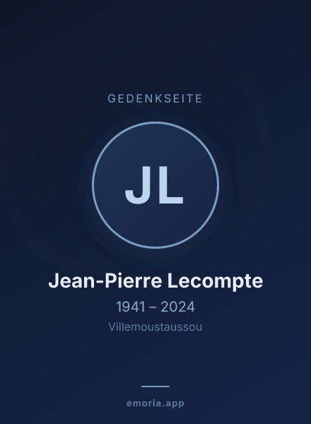 Gedenkportrait von Jean-Pierre Lecompte