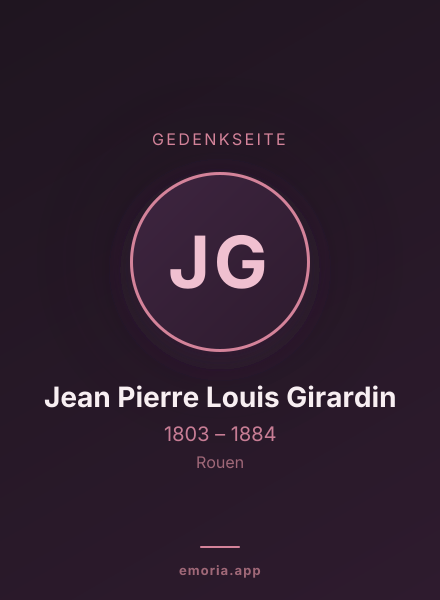 Gedenkportrait von Jean Pierre Louis Girardin