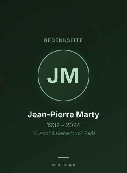 Gedenkportrait von Jean-Pierre Marty