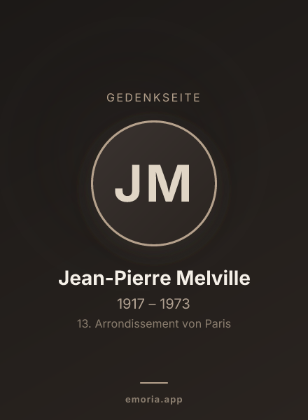 Gedenkportrait von Jean-Pierre Melville
