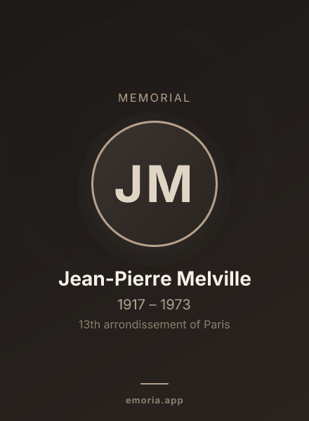 Memorial portrait of Jean-Pierre Melville