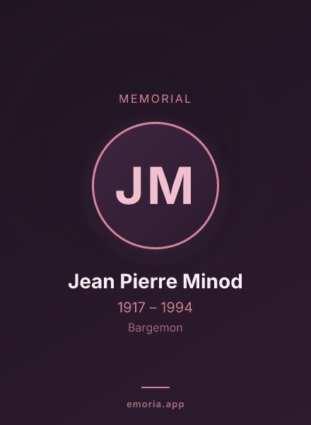 Memorial portrait of Jean Pierre Minod
