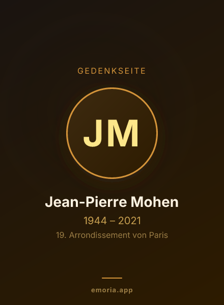 Gedenkportrait von Jean-Pierre Mohen