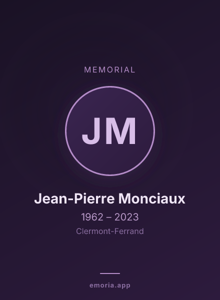 Memorial portrait of Jean-Pierre Monciaux