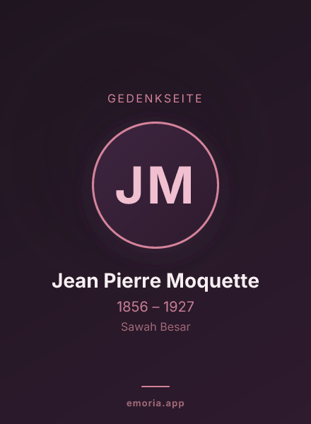 Gedenkportrait von Jean Pierre Moquette