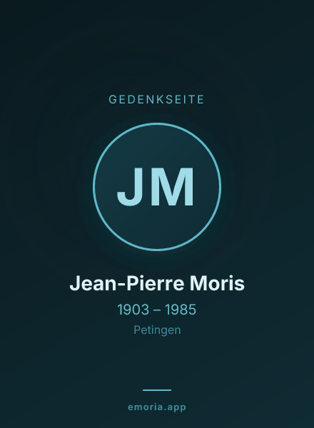 Gedenkportrait von Jean-Pierre Moris
