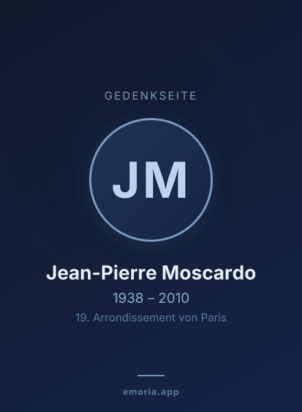 Gedenkportrait von Jean-Pierre Moscardo