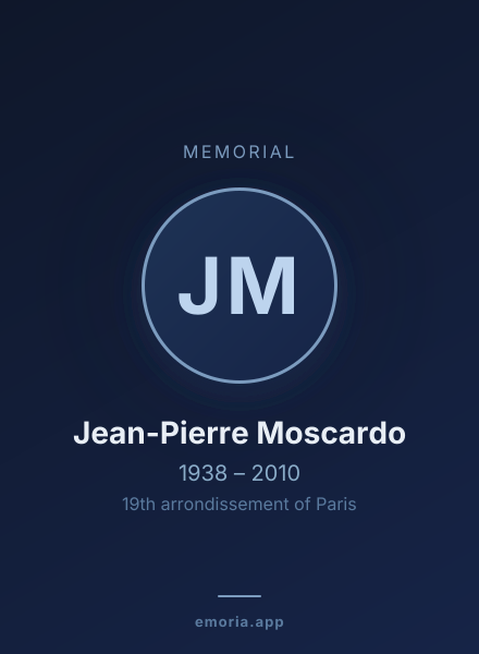 Memorial portrait of Jean-Pierre Moscardo