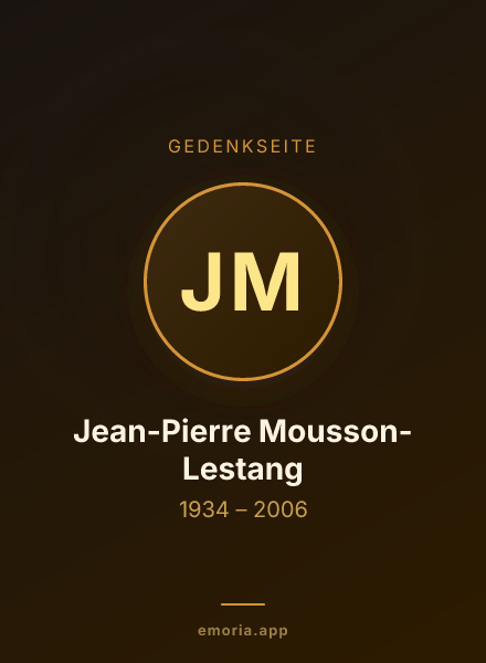 Gedenkportrait von Jean-Pierre Mousson-Lestang
