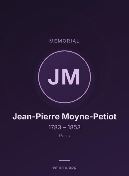 Memorial portrait of Jean-Pierre Moyne-Petiot