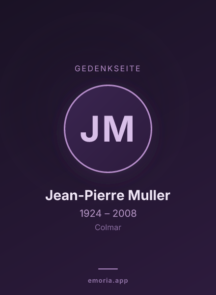 Gedenkportrait von Jean-Pierre Muller