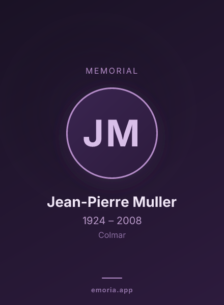 Memorial portrait of Jean-Pierre Muller