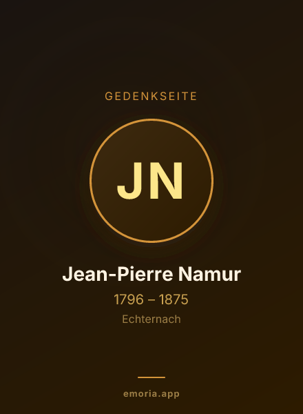 Gedenkportrait von Jean-Pierre Namur