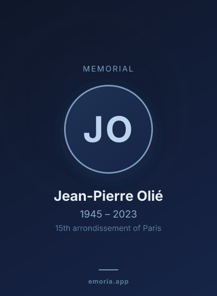 Memorial portrait of Jean-Pierre Olié