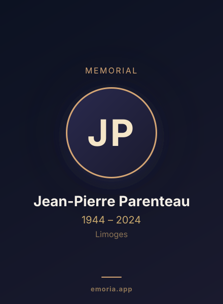 Memorial portrait of Jean-Pierre Parenteau