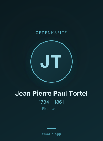 Gedenkportrait von Jean Pierre Paul Tortel