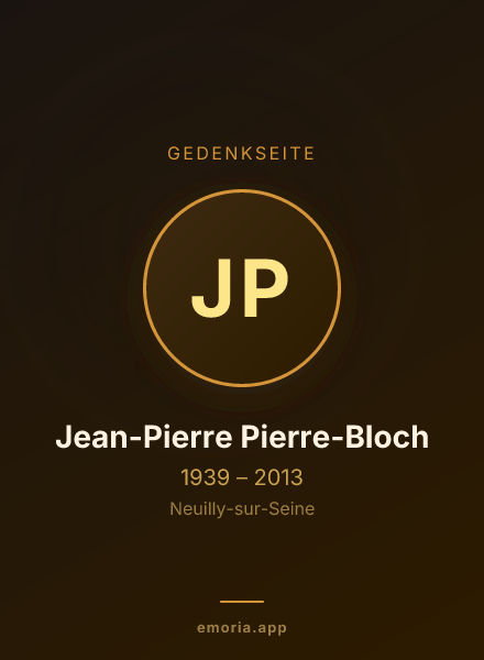 Gedenkportrait von Jean-Pierre Pierre-Bloch
