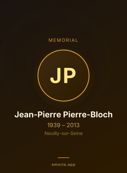 Memorial portrait of Jean-Pierre Pierre-Bloch