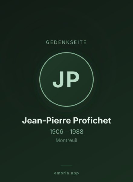 Gedenkportrait von Jean-Pierre Profichet