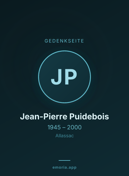 Gedenkportrait von Jean-Pierre Puidebois
