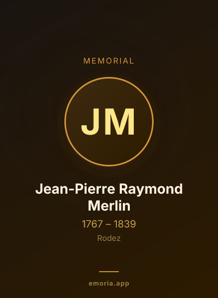 Memorial portrait of Jean-Pierre Raymond Merlin