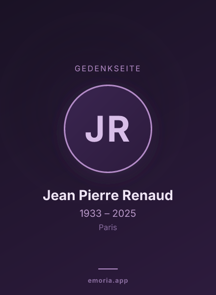 Gedenkportrait von Jean Pierre Renaud