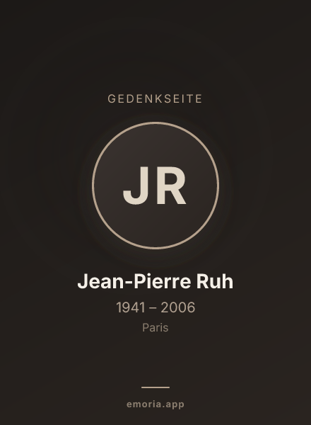 Gedenkportrait von Jean-Pierre Ruh