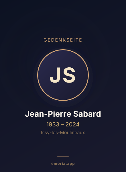 Gedenkportrait von Jean-Pierre Sabard