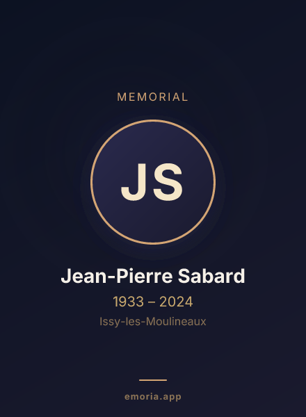 Memorial portrait of Jean-Pierre Sabard