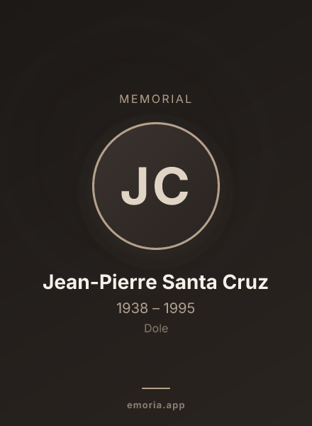 Memorial portrait of Jean-Pierre Santa Cruz