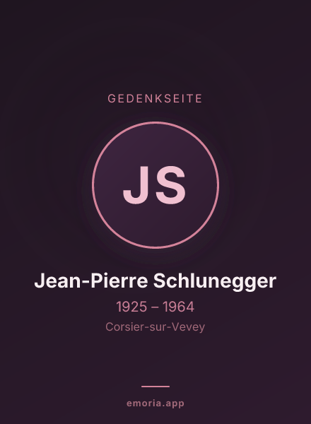 Gedenkportrait von Jean-Pierre Schlunegger