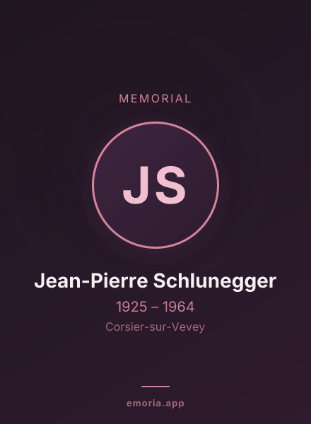 Memorial portrait of Jean-Pierre Schlunegger