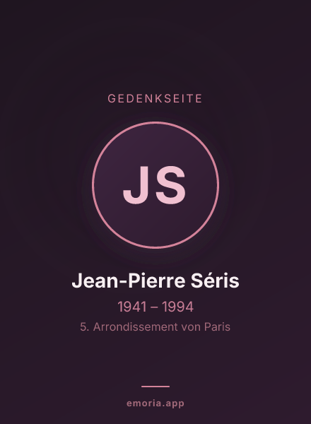 Gedenkportrait von Jean-Pierre Séris
