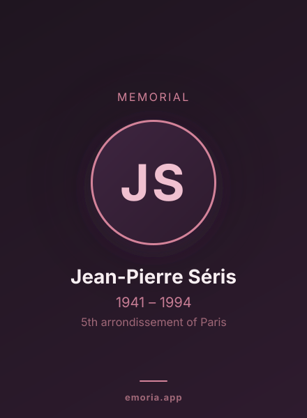 Memorial portrait of Jean-Pierre Séris