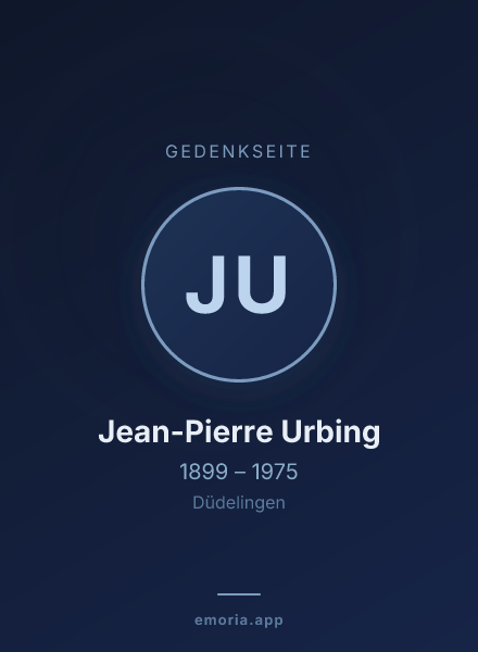 Gedenkportrait von Jean-Pierre Urbing