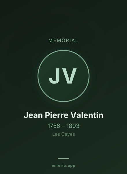 Memorial portrait of Jean Pierre Valentin
