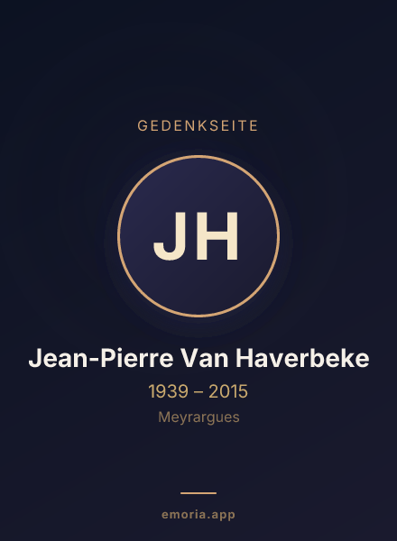 Gedenkportrait von Jean-Pierre Van Haverbeke