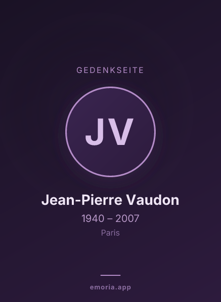 Gedenkportrait von Jean-Pierre Vaudon
