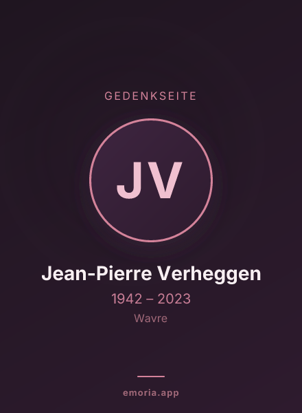 Gedenkportrait von Jean-Pierre Verheggen