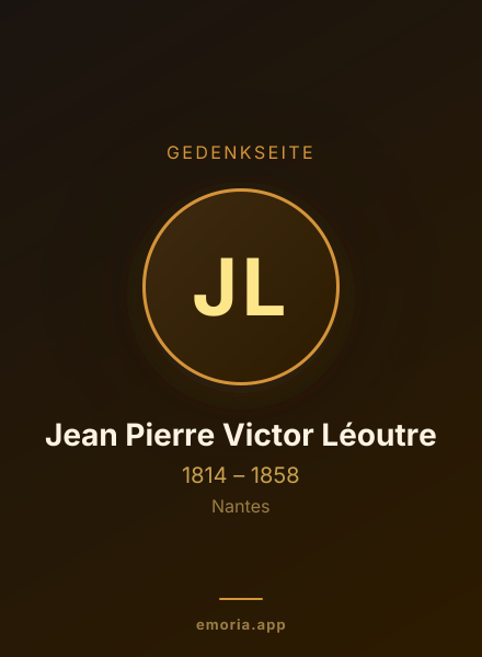 Gedenkportrait von Jean Pierre Victor Léoutre