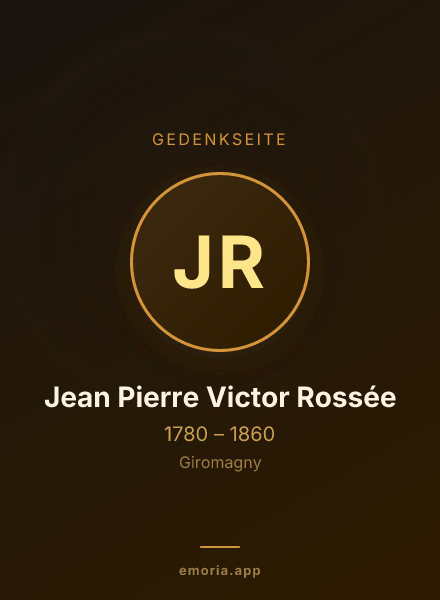 Gedenkportrait von Jean Pierre Victor Rossée