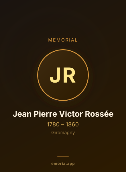 Memorial portrait of Jean Pierre Victor Rossée