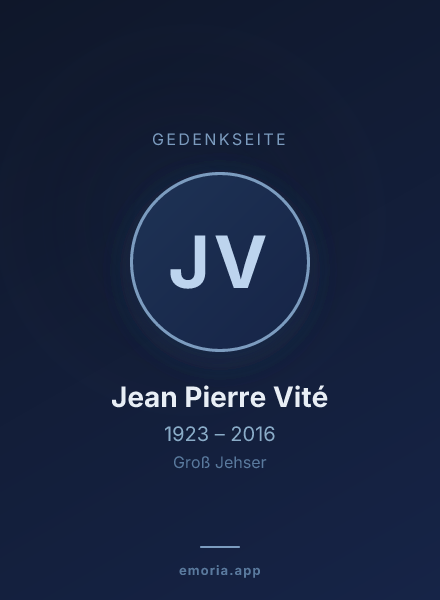 Gedenkportrait von Jean Pierre Vité