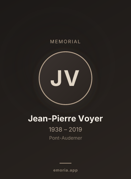 Memorial portrait of Jean-Pierre Voyer