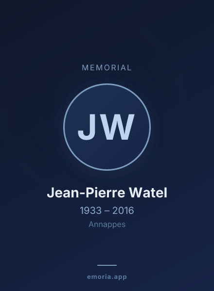 Memorial portrait of Jean-Pierre Watel