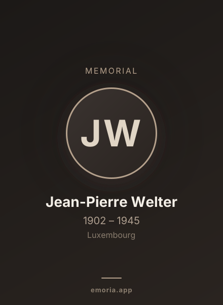 Memorial portrait of Jean-Pierre Welter