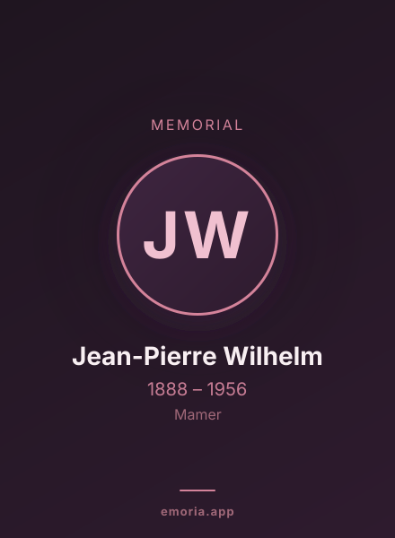 Memorial portrait of Jean-Pierre Wilhelm