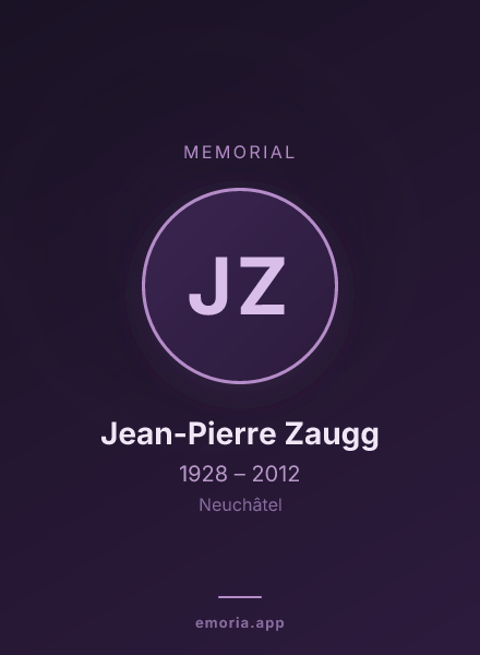 Memorial portrait of Jean-Pierre Zaugg